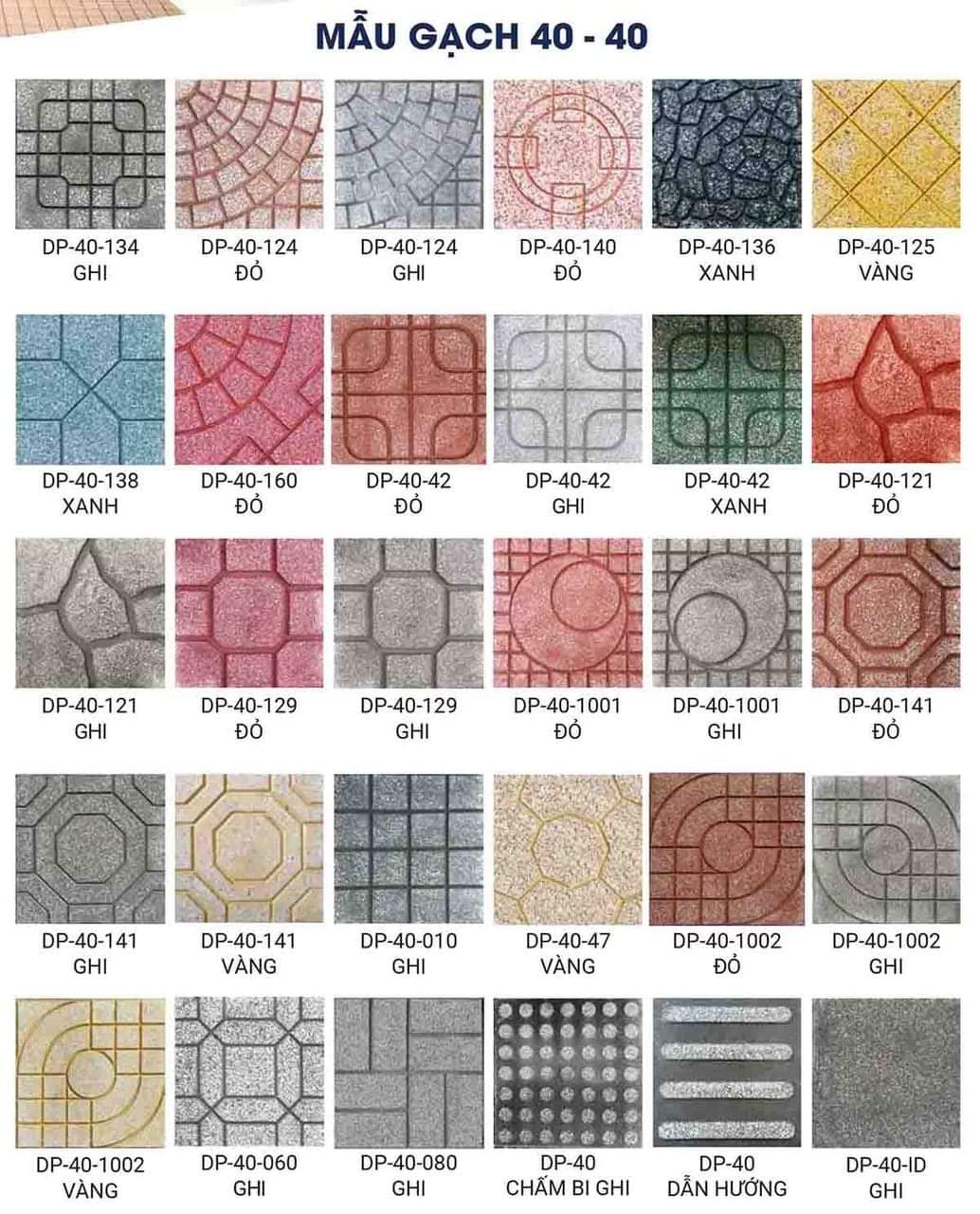 GẠCH TERRAZZO 40X40 [ 1 MÉT VUÔNG ]